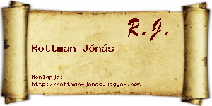 Rottman Jónás névjegykártya